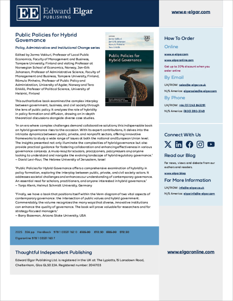 Book: Public Policies for Hybrid Governance - cover